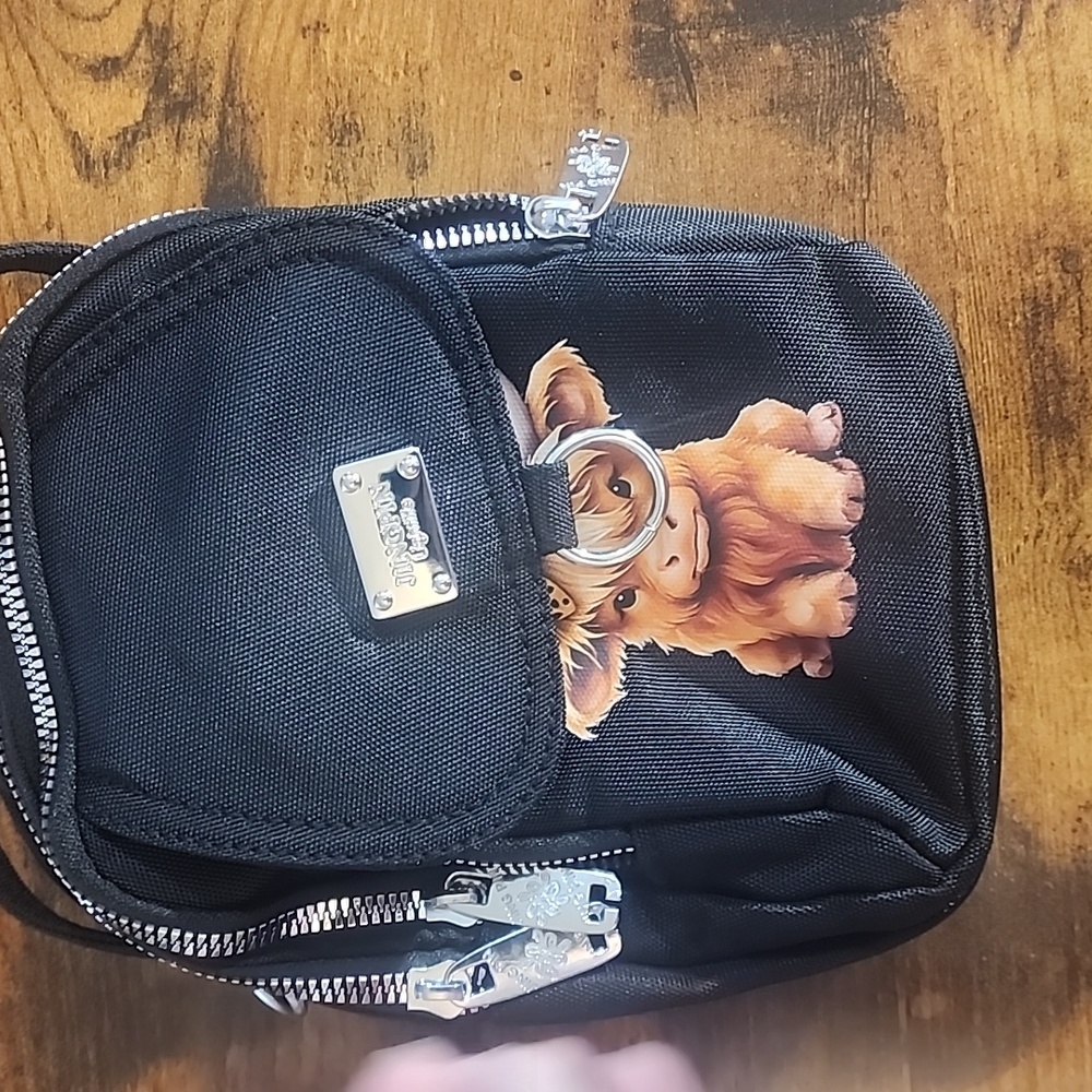 Bundle 2 Charming Women's/Kids Crossbody Shoulder Bag with Highland Cow Design